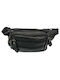 V-store Men's Leather Waist Bag Black