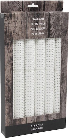 Hit Platzdeckchen Stoff Weiß 45x30cm 6Stück