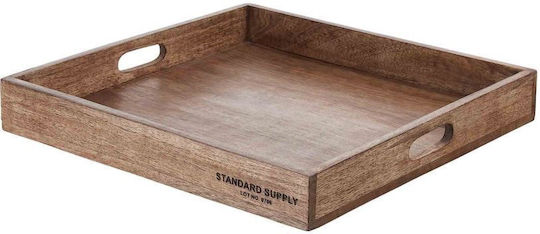 Butlers Lemnos Pătrat Tavă de Servire cu Mânere în Culoare Maro 38x38cm 1buc