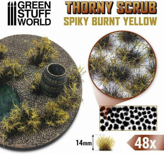 Green Stuff World Dornige Büsche Spiky Burnt Gelb 14mm 48 Stück