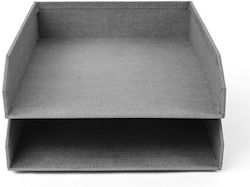 Plastic Filing Tray with 2 Shelves Gray 23x31x6cm