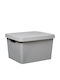 5Five Plastic Cutie de Depozitare cu Capac Gri 28x37.5x22cm 1buc