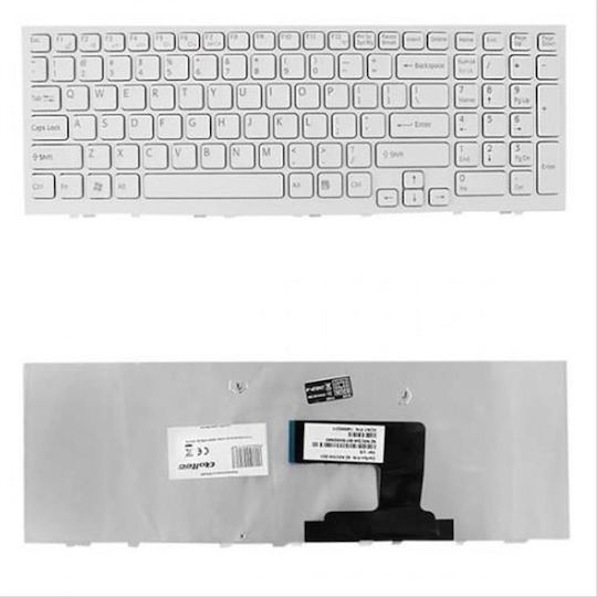 Qoltec Laptop Keyboard for Sony without Frame in White Color 7176