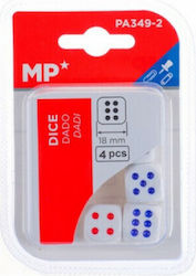 Madrid Papel White Dice 4 Pieces