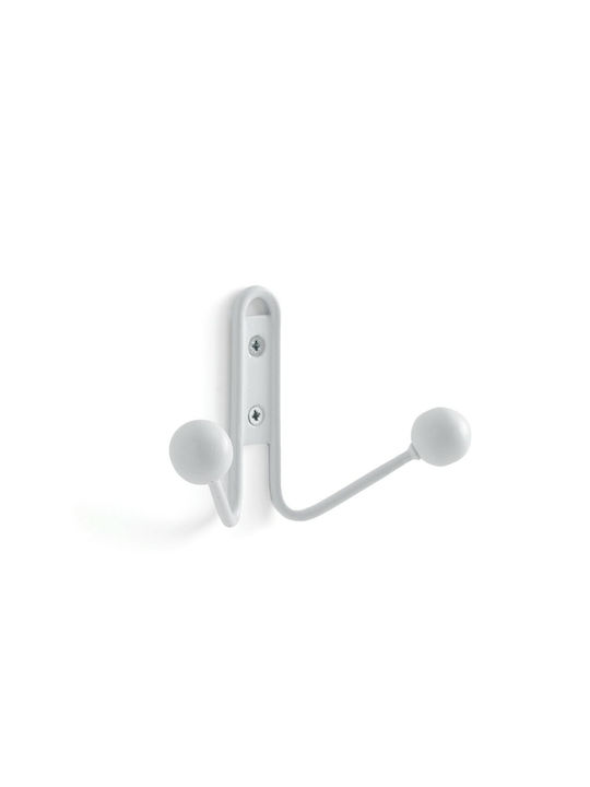 La Redoute Interieurs Cuiere pentru Copii Multi Hook Înșurubat Metalic Albă 15εκ. 1buc