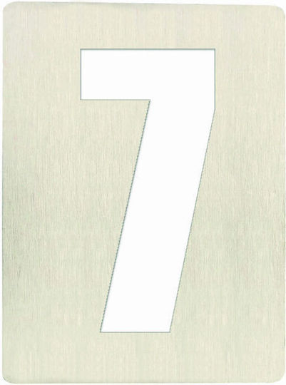 Metalor Hausnummer 7 in Weiß Farbe 8cm 123-PR07