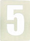 Metalor House Number 5 Sign White 8cm Inox Matt 123-PR05