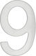 Thirard Placă cu Număr 9 în Argintiu Culoare 7.6cm 00067569