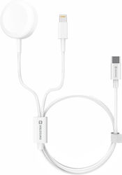 Swissten Καλώδιο Ασύρματης Φόρτισης Usb-c Φορτιστής για Apple Watch, iPhone, iPad Swissten Καλώδιο Ασύρματης Φόρτισης Usb-c Φορτιστής για Apple Watch, iPhone, iPad