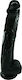 Mokko Toys Glass Dildo with Balls and Suction Cup Black 27cm
