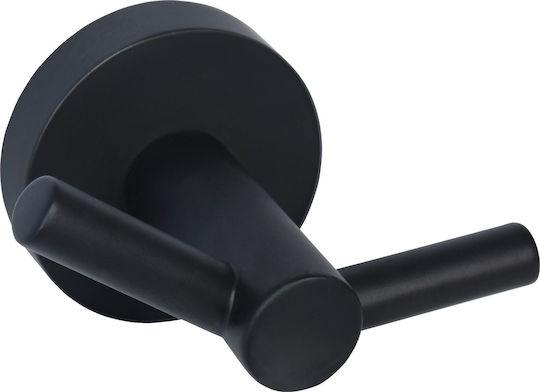 Bisk Double Wall-Mounted Bathroom Hook Black