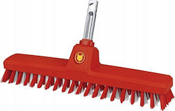 Wolf Garten Plastic Broom Handle Cleaning Brush Red