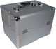 Ro-Ro Accessories Metallic Cosmetic Case Silver H24xW31xD23cm