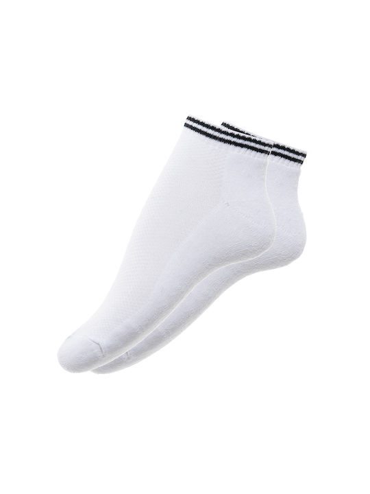 Per Mia Donna Damen Einfarbige Socken Weiß 1Pack