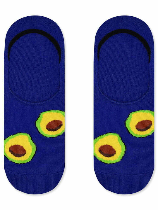 Axidwear Avocado With Silicone In The Heel Men's Patterned Socks Blue