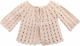 Nst Nastasia Princess Charlene Beige Strickjacke für Taufkleidung für Mädchen