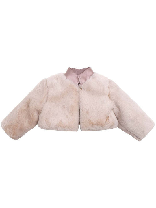 Nst Nastasia Princess Constance Trian Rosa Strickjacke für Taufkleidung für Mädchen aus Pelz