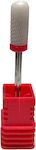 Nail Drill Ceramic Bit with Barrel Head Red