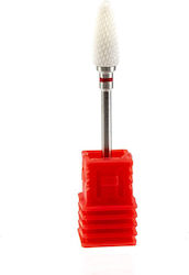 UpLac Nail Drill Ceramic Bit with Cone Head Red