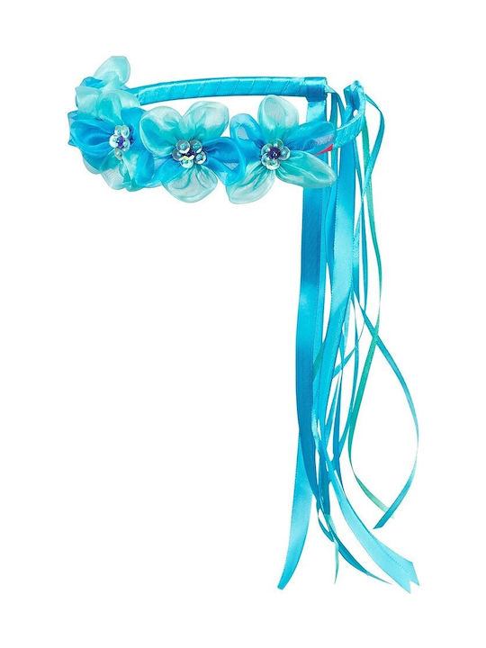 Blue Kids Headband with Flower