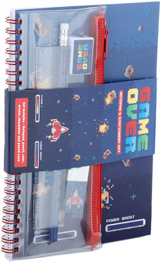 Puckator Kinder Schreibwarenset mit Bleistift, Spitzer, Radiergummi, Notizbuch, Lineal und Etui