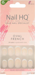 Nail HQ Vârfuri pentru unghii false French în Alb Culoare 24buc