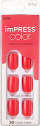 Kiss imPRESS Colored False Nail Tip Red 30pcs