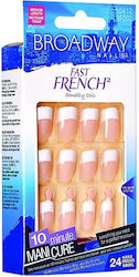 Broadway French False Nail Tip Multicolour 24pcs