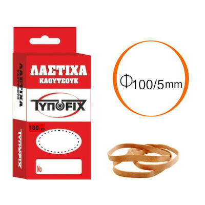 Typofix Gummibänder Verpackung Breite mit Durchmesser 100mm Braun 100gr