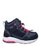 Leather Kids Boots with Velcro Blue