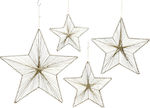 Kaemingk Plastic Christmas Decorative Hanging Star 50cm 4pcs Gold