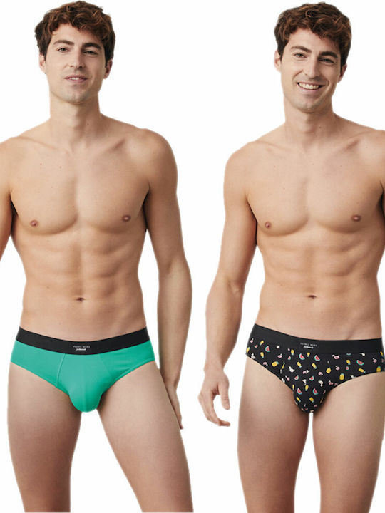 Men's Slips Multicolour with Patterns 2Pack