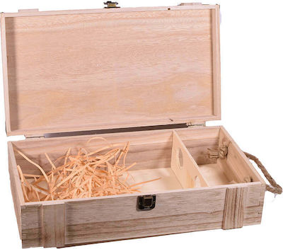 Giftland Holz Flaschenkoffer Beige 19x10x35cm.