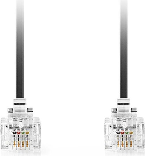Nedis Wohnung Telefonkabel RJ11 6P4C 2m Schwarz (TCGL90200BK20)
