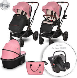 Lorelli Glory Adjustable 3 in 1 Baby Stroller Suitable for Newborn Pink 9kg