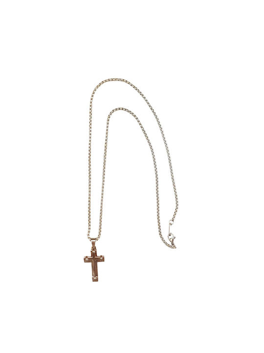 Men's Cross from Steel with Chain