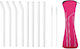 Straws Glass with Brush 8pcs