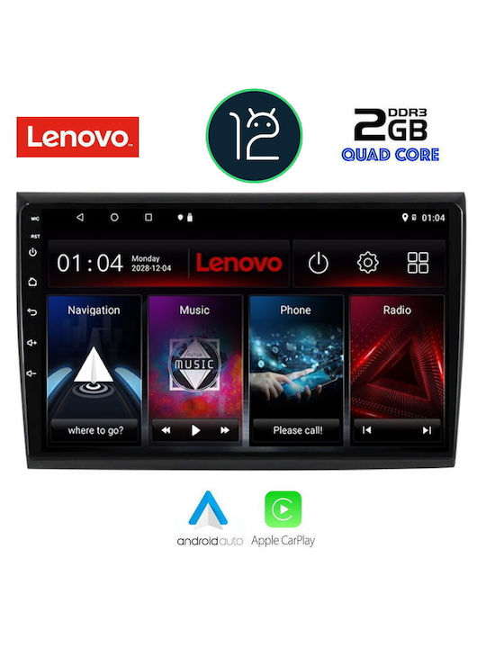 Lenovo Sistem Audio Auto pentru Fiat Felicitări 2007> (WiFi/GPS/Apple-Carplay) cu Ecran Tactil 9"