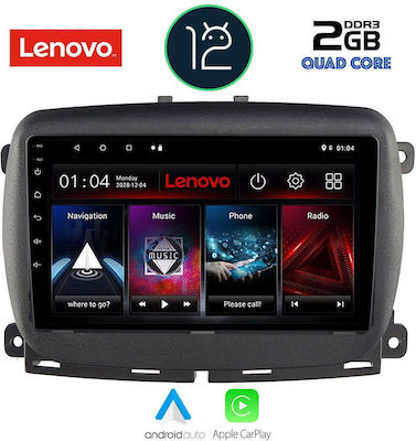 Lenovo Sistem Audio Auto pentru Fiat 500 2016> (Bluetooth/USB/AUX/WiFi/GPS/Apple-Carplay) cu Ecran Tactil 9"