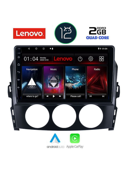 Lenovo Sistem Audio Auto pentru Mazda MX-5 2005-2015 (Bluetooth/USB/AUX/WiFi/GPS/Apple-Carplay) cu Ecran Tactil 9"