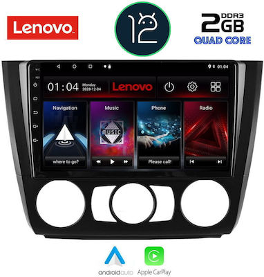 Lenovo Car-Audiosystem für BMW Serie 1,S.1 / E81 / E82 / E87 2004-2013 mit A/C (Bluetooth/USB/AUX/WiFi/GPS/Apple-Carplay) mit Touchscreen 9"