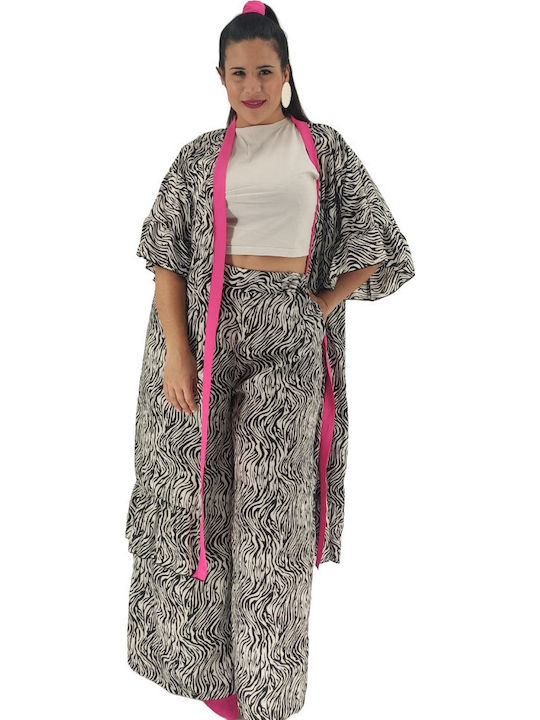 Women's Fuchsia Set with Pants with Elastic in Straight Line