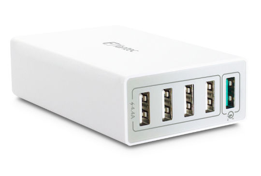 Fantec Βάση Φόρτισης με 4 Θύρες USB-A και Θύρα USB-C 40W Quick Charge 3.0 σε Λευκό χρώμα (QC3-A51)