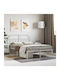 Κρεβάτι Ημίδιπλο Μεταλλικό Λευκό με Τάβλες για Στρώμα 120x190cm