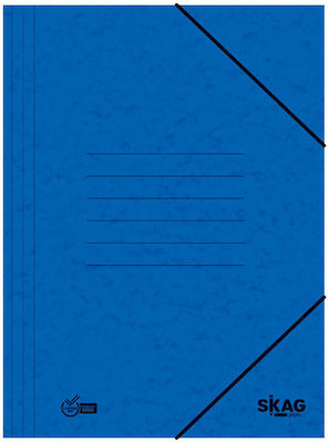 Skag Folder Prespan with Rubber Band and Ears for Paper A4 Blue