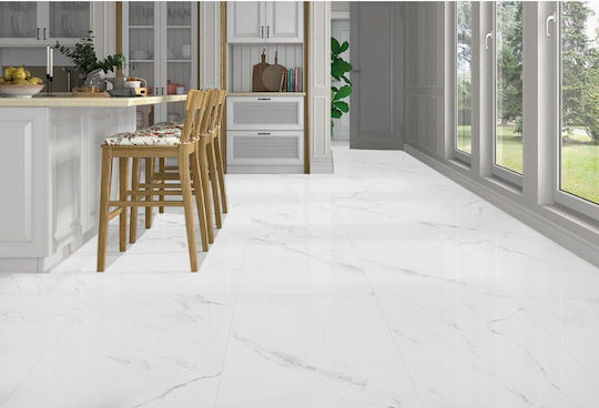 Emotion Ceramics Placă Interior din Granit Lucios 60x60cm Alb