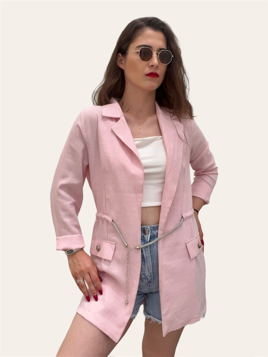 Women's Jacket Pink With Pockets