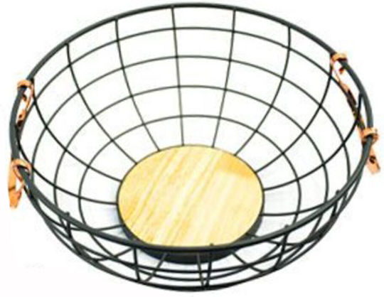 ForHome Плодова кошница Метал Черен 28x28x12.5бр