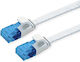 Powertech Flat U/UTP Cat.6a (Gigabit) Καλώδιο Δικτύου Ethernet 2m Λευκό