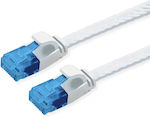 Powertech Flat U/UTP Cat.6a Ethernet Network Cable 3m White 1pcs